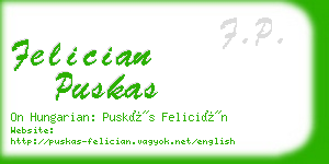 felician puskas business card